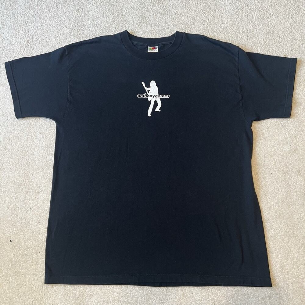 Vintage Anthony Gomes Band T Shirt Black XL Blues Rock Guitar Music Tee USA Y2K